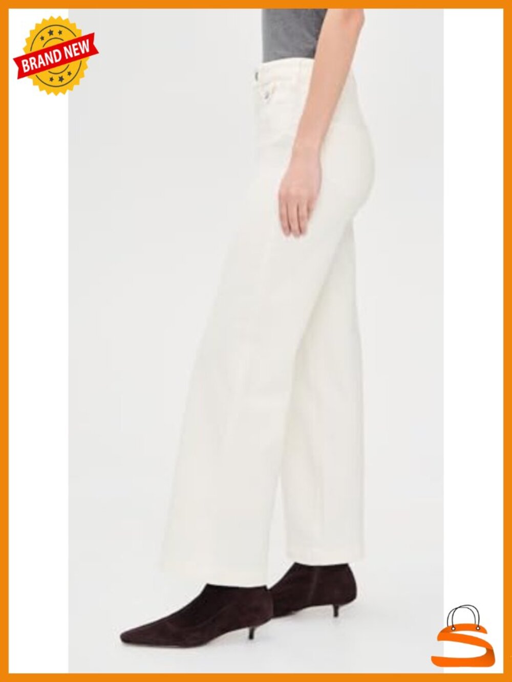 High Rise Wide Leg Jeans with Rounded Inset Pockets - Picture 3 of 5